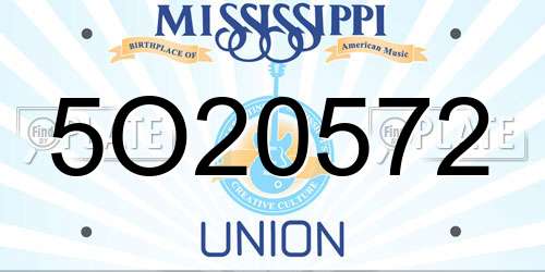 5O20572 Mississippi License Plate