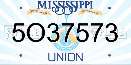 5O37573 Mississippi License Plate