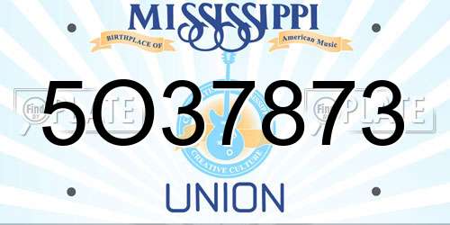 5O37873 Mississippi License Plate
