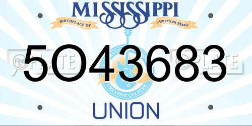 5O43683 Mississippi License Plate