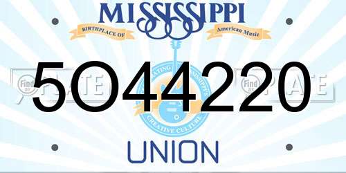5O44220 Mississippi License Plate