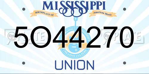 5O44270 Mississippi License Plate