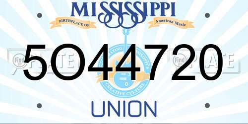 5O44720 Mississippi License Plate
