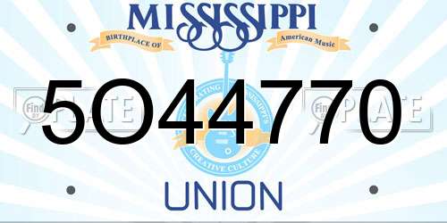 5O44770 Mississippi License Plate