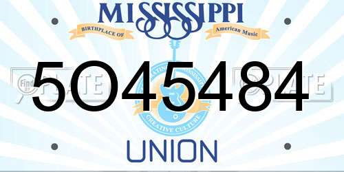 5O45484 Mississippi License Plate