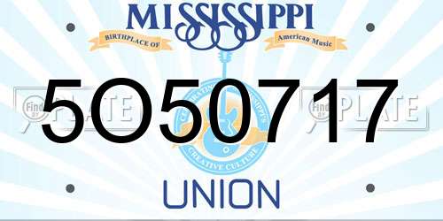 5O50717 Mississippi License Plate