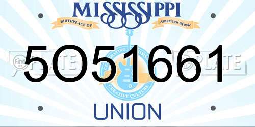 5O51661 Mississippi License Plate