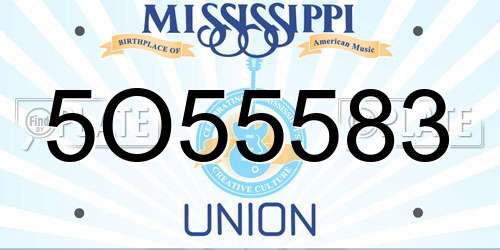 5O55583 Mississippi License Plate