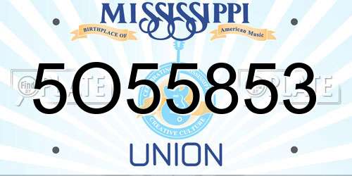5O55853 Mississippi License Plate