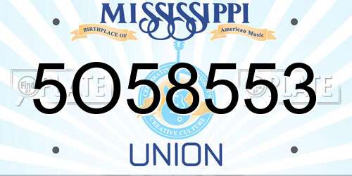 5O58553 Mississippi License Plate