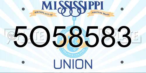 5O58583 Mississippi License Plate