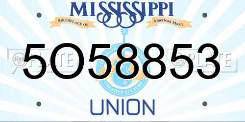 5O58853 Mississippi License Plate