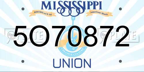 5O70872 Mississippi License Plate