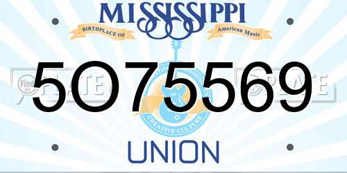 5O75569 Mississippi License Plate