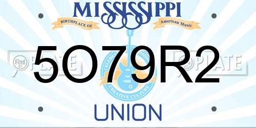 5O79R2 Mississippi License Plate