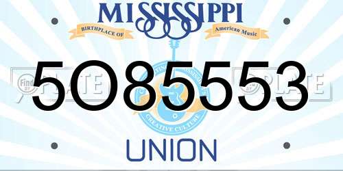 5O85553 Mississippi License Plate