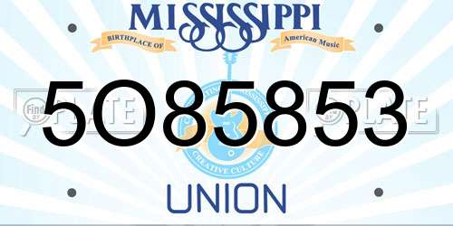 5O85853 Mississippi License Plate