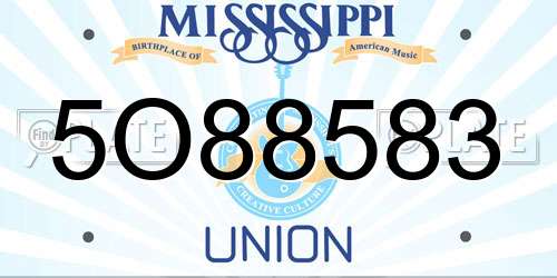 5O88583 Mississippi License Plate