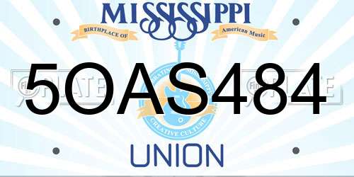 5OAS484 Mississippi License Plate