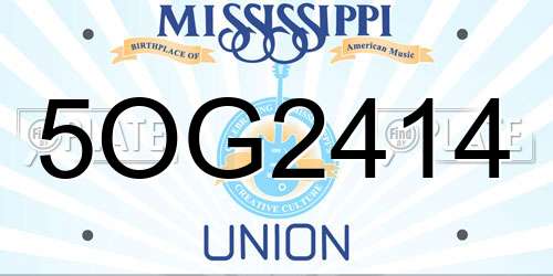 5OG2414 Mississippi License Plate