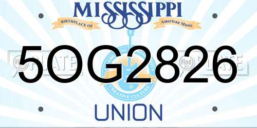 5OG2826 Mississippi License Plate