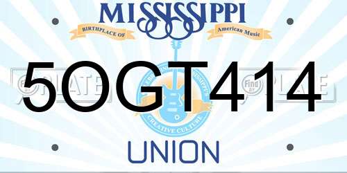 5OGT414 Mississippi License Plate