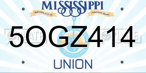 5OGZ414 Mississippi License Plate