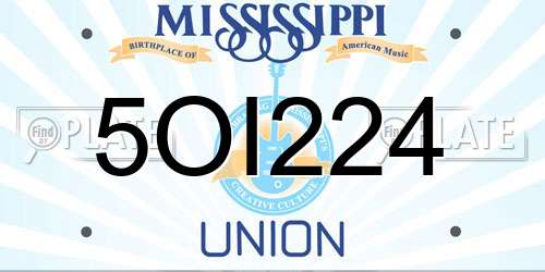 5OI224 Mississippi License Plate