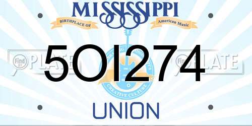 5OI274 Mississippi License Plate