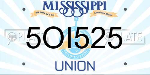 5OI525 Mississippi License Plate