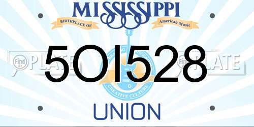 5OI528 Mississippi License Plate