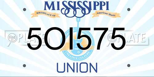 5OI575 Mississippi License Plate