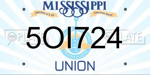 5OI724 Mississippi License Plate