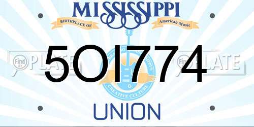 5OI774 Mississippi License Plate