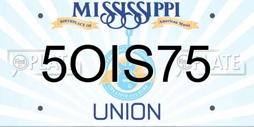 5OIS75 Mississippi License Plate