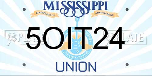 5OIT24 Mississippi License Plate