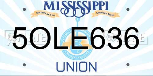 5OLE636 Mississippi License Plate
