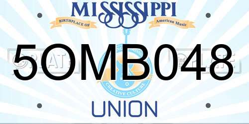 5OMB048 Mississippi License Plate