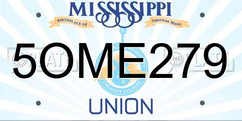 5OME279 Mississippi License Plate