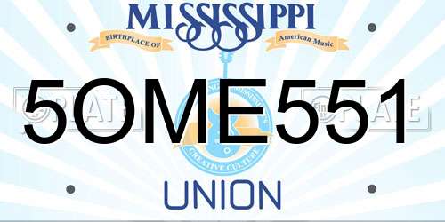 5OME551 Mississippi License Plate