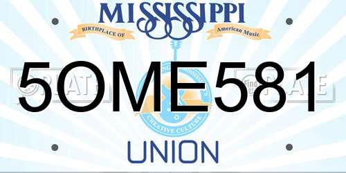 5OME581 Mississippi License Plate