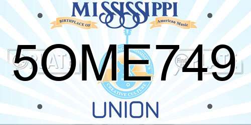 5OME749 Mississippi License Plate