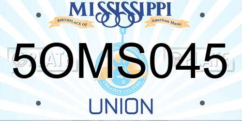 5OMS045 Mississippi License Plate