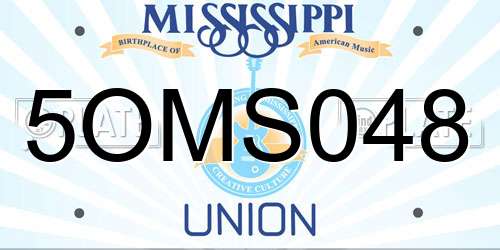 5OMS048 Mississippi License Plate