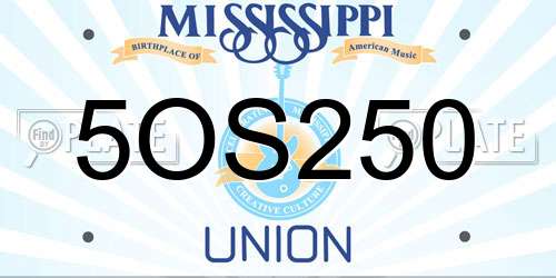 5OS250 Mississippi License Plate