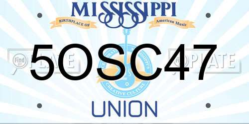 5OSC47 Mississippi License Plate