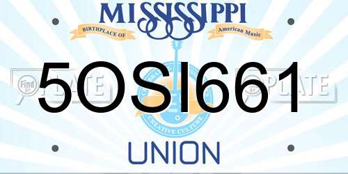 5OSI661 Mississippi License Plate