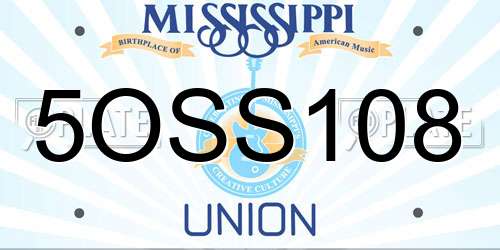 5OSS108 Mississippi License Plate
