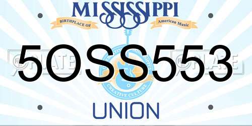 5OSS553 Mississippi License Plate