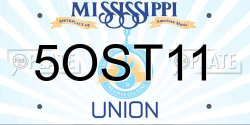 5OST11 Mississippi License Plate
